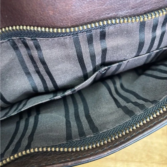 Frye Logan Zip Work Bag in Dark Brown Leather - Picture 6 of 14